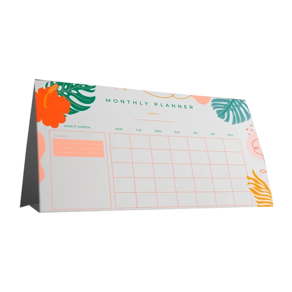 Calendario de poliéster de sobremesa mensual