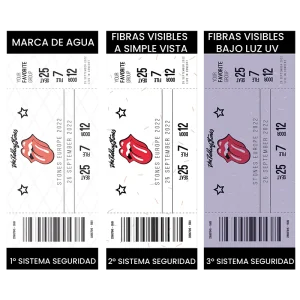 Papel de seguridad UV muestra entradas
